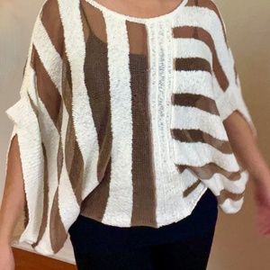 Alberto Makali Striped Knit Sweater for Women in Medium